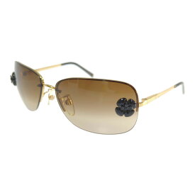CHANEL シャネル カメリア・リムレス グラデーションレンズ スクエア サングラス・メガネ/4135 c125/13/ブラウン系/アイウェア【♀】【B】【レディース】/b250714★■584254【中古】