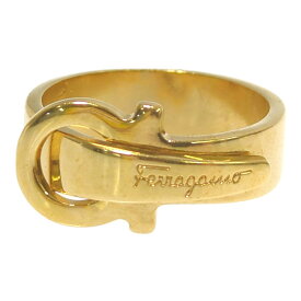 Salvatore Ferragamo サルヴァトーレフェラガモ スカーフリング・ベルトモチーフ スカーフリングネックウェア/ゴールド【♀】【B】【レディース】/b250714★■583623【中古】