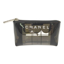 CHANEL シャネル PVC パフューム柄 コスメポーチ バニティ ミニポーチ/03P/ブラック/プレゼント【♀】【A】【レディース】/b250714★■584253【中古】