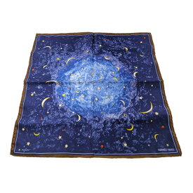 HERMES エルメス カレ40・l'Annee des Etoiles 星の時代 シルク スカーフ ネックウェア/ブルー系/襟巻き/プレゼント/記念日【オールシーズン】【♀】【A】【レディース】/b250721★■584859【中古】
