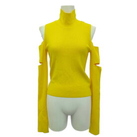 MM6 Maison Margiela エムエムシックス メゾンマルジェラ カッティング オフショルダー タートル ニット/S52HA0213/S/イエロー【春秋】【♀】【B】【レディース】/b250723★■585291【中古】
