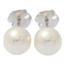 Φ7.6mm TASAKI PEARL タサキ・田崎真珠 スタッド・アコヤ真珠/真珠 パール ピアス/K18WG/750-2.0g/ホワイトゴールド/プレゼント【♀】【S】【レディース】/h250725★■585251【中古】