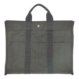 HERMES エルメス エールライン・トートMM・キャンバス トートバッグ ハンドバッグ/グレー【オールシーズン】【♀】【B】【レディース】/b250730★■586386【中古】