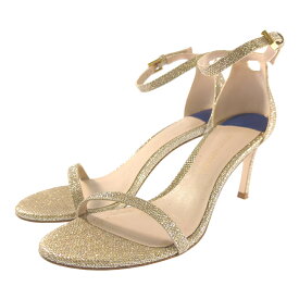 STUART WEITZMAN スチュアートワイツマン ラメ レザー ストラップ サンダル靴/75NUDISTTRADITIONAL/36/ゴールド/パーティー【オールシーズン】【♀】【B】【レディース】/b250731★■586370【中古】