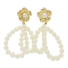 フラワーモチーフ ベビーパール・アコヤ真珠/Japan Pearl/養殖真珠・真珠 パール ピアス/K18YG/750-9.5g/イエローゴールド【♀】【S】【レディース】/h250806★■585951【中古】