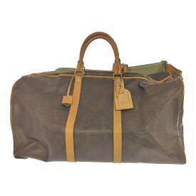 ETRO エトロ コーティングレザー ペイズリー柄 総柄 ボストンバッグ トラベルバッグ 旅行鞄/91-354901/ブラウン/翌日配送可【オールシーズン】【♀】【C】【レディース】/b250815★■587707【中古】