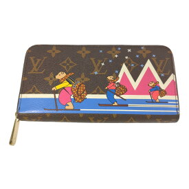 LOUIS VUITTON ルイヴィトン モノグラム・ジッピーウォレット イリュストレ 2015年 クリスマス限定/ホリデースキーペア/N63379【B】【メンズ・レディース】/b250818★■587793【中古】