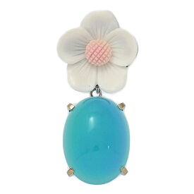 19.08ct/フラワーモチーフ ブルーカルセドニー・コンクシェル ペンダントトップ/K18WG/750-12.6g/ホワイトゴールド/プレゼント【♀】【S】【レディース】/h250901★■587363【中古】