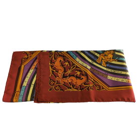 HERMES エルメス カレ90・スカーフ ルーレット柄ネックウェア/ブラウン/翌日配送可【♀】【A】【レディース】/b251011★■593535【中古】