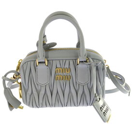 miu miu ミュウミュウ マテラッセ・2WAYショルダーバッグ/2025年新作/5BB123_AN88_F0164_V_YON/グレー/翌日配送可【♀】【A】【レディース】/b251015★■593838【中古】