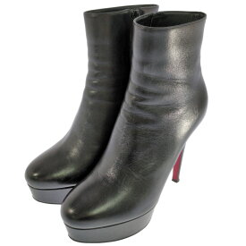 Christian Louboutin クリスチャンルブタン BIANCA BOOTY 120・レザー ショートブーツ靴/3161197/36 1/2/ブラック/翌日配送可【♀】【B】【レディース】/b251015★■593679【中古】