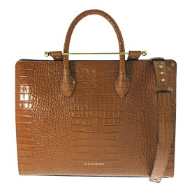 STRATHBERRY ストラスベリー 型押し 2WAYショルダーバッグ/ブラウン/翌日配送可【♀】【S】【レディース】/b251031★■595266【中古】