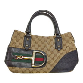 GUCCI グッチ GGキャンバス ホースビット レザー ハンドバッグ ミニバッグ/002404/ベージュ/翌日配送可【オールシーズン】【♀】【C】【レディース】/b251103★■595287【中古】