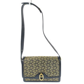 CELINE セリーヌ Cキャンバス 染みあり ショルダーバッグ/ブラック/翌日配送可【♀】【C】【レディース】/b251104★■595596【中古】