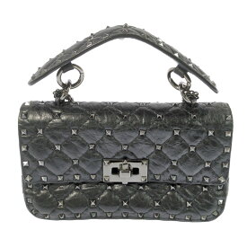 VALENTINO GARAVANI ヴァレンティノガラヴァーニ ロックスタッズスパイクスモール・ショルダーバッグ/ブラック/翌日配送可【♀】【A】【レディース】/b251107★■595367【中古】