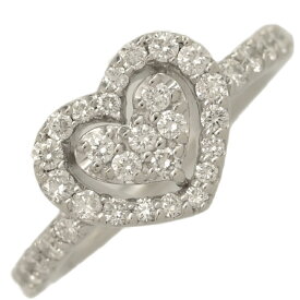 0.45ct/Ponte Vecchio ポンテヴェキオ ハートモチーフ・ハーフエタニティ・ダイヤモンド リング・指輪/K18WG/750-4.2g/7号/#47【♀】【S】【レディース】/h251107★■594851【中古】