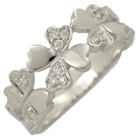 0.09ct/FOLLI FOLLIE フォリフォリ 四葉のクローバー ダイヤモンド リング・指輪/K18WG/750-3.6g/10号/#50/ホワイトゴールド【♀】【S】【レディース】/h251107★■594852【中古】