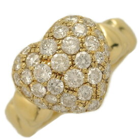 1.09ct/ハートモチーフ パヴェ ダイヤモンド リング・指輪/K18YG/750-6.0g/13号/#53/イエローゴールド/プレゼント/記念日【♀】【S】【レディース】/h251107★■594988【中古】