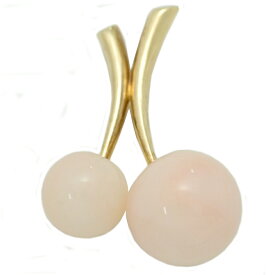 珊瑚（コーラル）ペンダントトップ/K18YG-2.4g/イエローゴールド 翌日配送可【♀】【S】【レディース】/h251108★■595886【中古】