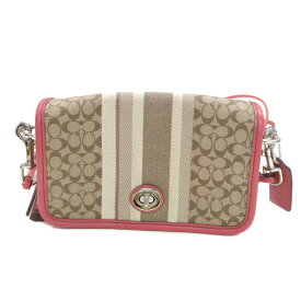 COACH コーチ シグネチャーストライプ・ショルダーバッグ/19919/レッド/翌日配送可【♀】【B】【レディース】/b251111★■595937【中古】