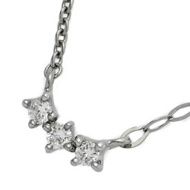 0.03ct/3P・ダイヤモンド ネックレス・ペンダント/K18WG/750-1.1g/ホワイトゴールド/プレゼント/記念日【♀】【S】【レディース】/h251111★■595862【中古】
