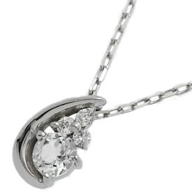 0.01ct/Vendome Aoyama ヴァンドーム青山 涙型/ドロップモチーフ・ダイヤモンドネックレス/K10WG-0.7g/ホワイトゴールド【♀】【S】【レディース】/h251111★■595864【中古】