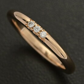 TIFFANY＆Co. ティファニー フォーエバー ウェディングバンド 2mm 3P・ダイヤモンドリング・指輪/K18RG/750-2.4g/6.5号【♀】【S】【レディース】/h251111★■595968【中古】