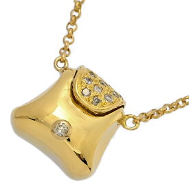 0.13ct/バッグモチーフ・ダイヤモンドネックレス・ペンダント/K18YG/750-5.3g/イエローゴールド 翌日配送可【S】【メンズ・レディース】/h251113★■595783【中古】