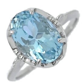 3月 誕生石 1P・アクアマリン（アクワマリン）リング・指輪/K18WG/750-3.4g/12.5号/#52.5/ホワイトゴールド 翌日配送可【N】【メンズ・レディース】/h251113★■595874【中古】