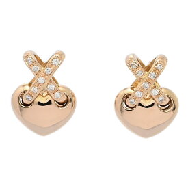 0.05ct/FD:0.05ct/ハートモチーフ・ダイヤモンドピアス/K18PG/750-3.7g/ピンクゴールド 翌日配送可【♀】【N】【レディース】/h251113★■595960【中古】