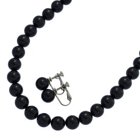 10.2mmジェット・ネックレス・イヤリングセットその他ジュエリー/Silver/銀製-32.8g/ブラック 翌日配送可【♀】【A】【レディース】/h251113★■596017【中古】