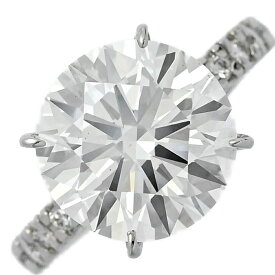 5.09ct/FD:0.18ct/自社制作品/ラボグロウン/ハーフエタニティ 1P・ラウンド・ダイヤモンドリング・指輪/Pt900-4.9g/12号/未使用【♀】【N】【レディース】/h251114★■596511【中古】