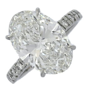 5.43ct/FD:0.18ct/自社制作品/ラボグロウン/ハーフエタニティ 1P・オーバル・ダイヤモンドリング・指輪/Pt900-4.8g/12号【♀】【N】【レディース】/h251114★■596526【中古】