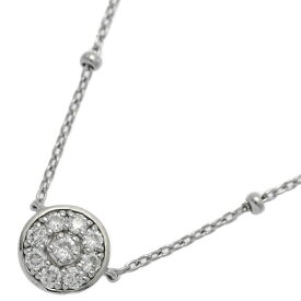 0.15ct/サークルモチーフ・ダイヤモンド ネックレス・ペンダント/K18WG/750-3.8g//プレゼント/記念日【♀】【N】【レディース】/h251129★■597719【中古】