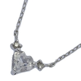 D:0.01ct/ハートモチーフ ムーンストーン ダイヤモンド ネックレス・ペンダント/K10WG/416-1.0g/ホワイトゴールド/プレゼント【♀】【S】【レディース】/h251205★■598582【中古】