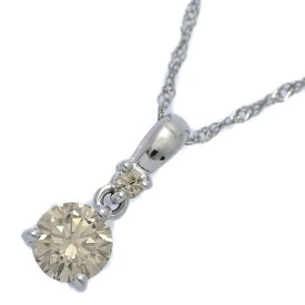 0.3ct/0.01ct/ブラウンダイヤモンド ネックレス・ペンダント/K18/WG×Pt850コンビ-Pメイン-1.3g/ホワイトゴールド×プラチナ【♀】【S】【レディース】/h251205★■598054【中古】