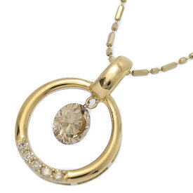 0.4ct/FD:0.04ct/ブラウンダイヤモンド スウィング・ネックレス・ペンダント/K18YG/750-2.9g/イエローゴールド/プレゼント【♀】【S】【レディース】/h251208★■598043【中古】