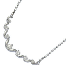 0.5ct/7P・ダイヤモンドネックレス・ペンダント/Pt900-Pt850-7.5g/プラチナ 翌日配送可【♀】【S】【レディース】/h251210★■592594【中古】