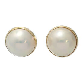 (ラスト1点) ペアスタッド・マベ真珠/マベパール/養殖真珠・真珠（パール）ピアス/K18YG/750-3.2g/イエローゴールド 翌日配送可【♀】【S】【レディース】/h251210★■598822【中古】