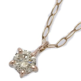 0.06ct/estelle エステール シンプルライン・プチ・ダイヤモンドネックレス・ペンダント/K10PG-0.4g/ピンクゴールド/翌日配送可【♀】【N】【レディース】/h251212★■598479【中古】