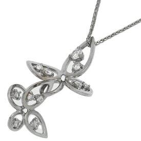 0.2ct/パピヨン バタフライモチーフ ダイヤモンド ネックレス・ペンダント/K18WG/750-4.4g/ホワイトゴールド/プレゼント/幸せ【♀】【N】【レディース】/h251212★■598136【中古】