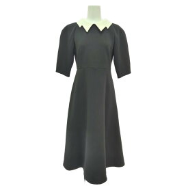 (ラスト1点) Maglie le cassetto ×冨張愛 エレモード 美映え ブラックダンボール ワンピース 変形襟/51-54121207/7/ブラック/デート【♀】【S】【レディース】/b251224★■600801【中古】