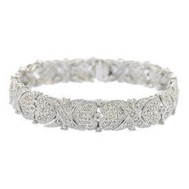 2.99ct/ハート ライン クロス ダイヤモンドブレスレット/K18WG/750-25.2g/ホワイトゴールド 翌日配送可【♀】【N】【レディース】/h260112★■600472【中古】