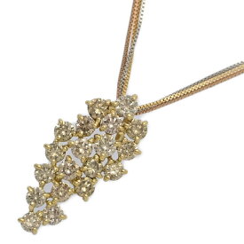 FD:1.1ct/葡萄モチーフ 19P ブラウンダイヤモンド ネックレス・ペンダント/K18/750×Pt850コンビ-Kメイン-4.0g/ゴールド×プラチナ【♀】【N】【レディース】/h260112★■601125【中古】