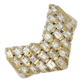 1ct/Vモチーフ ダイヤモンド リング・指輪/K18YG/750-4.8g/12号/#52/イエローゴールド/プレゼント/記念日【♀】【S】【レディース】/h260112★■600653【中古】