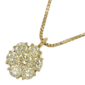 1.5ct/7P・ダイヤモンドネックレス・ペンダント/K18YG/750-4.9g/イエローゴールド 翌日配送可【♀】【N】【レディース】/h260113★■600906【中古】
