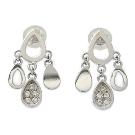 ドロップモチーフ 10P ダイヤモンド スウィング ピアス/K18(WG無)-2.9g/ホワイトゴールド/プレゼント/記念日【♀】【S】【レディース】/h260113★■600345【中古】