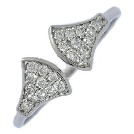 0.18ct/扇モチーフ 22P ダイヤモンド イチョウ リング・指輪/Pt900-1.8g/13号/#53/プラチナ/プレゼント/記念日【♀】【S】【レディース】/h260114★■601870【中古】