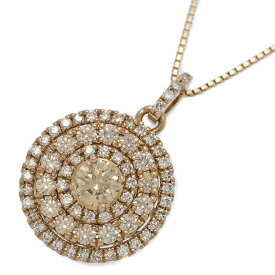 0.23ct/FD:0.55ct/取り巻きセッティング・ダイヤモンド ネックレス・ペンダント/K18PG/750-4.1g/ピンクゴールド【♀】【N】【レディース】/h260114★■601871【中古】