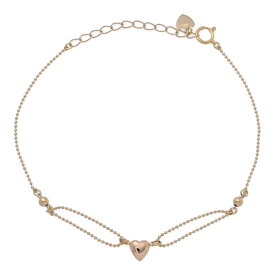 アンクレット ハートモチーフ チェーンデザイン/K18PG/750-2.0g/ピンクゴールド/プレゼント/記念日/ブレスレット【♀】【N】【レディース】/h260114★■601781【中古】